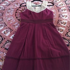 Floreat Anthropologie Dress in Plum